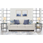 Divano letto matrimoniale Snow/Blue Crosshatch, 2 posti a sedere e 2 posti letto