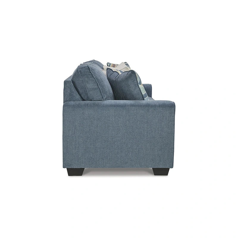 Divano letto matrimoniale Snow/Blue Crosshatch, 2 posti a sedere e 2 posti letto