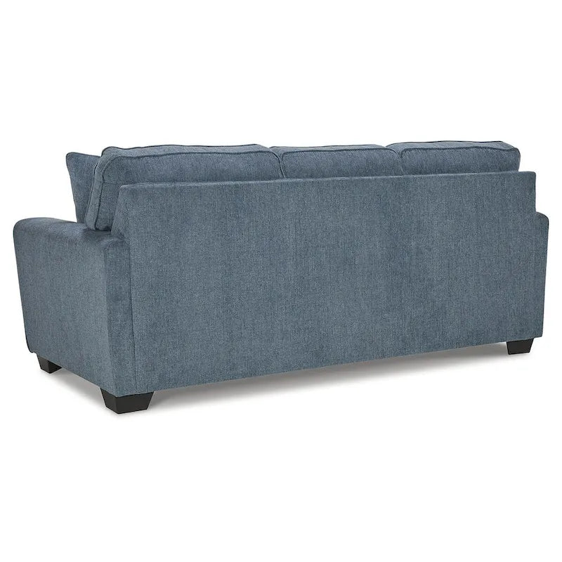 Divano letto matrimoniale Snow/Blue Crosshatch, 2 posti a sedere e 2 posti letto