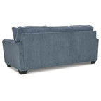 Divano letto matrimoniale Snow/Blue Crosshatch, 2 posti a sedere e 2 posti letto