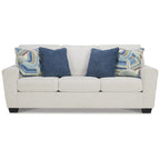 Divano letto matrimoniale Snow/Blue Crosshatch, 2 posti a sedere e 2 posti letto
