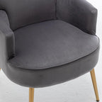 Poltrona con accenti in velluto e gambe in metallo dorato, vari colori, sedile singolo