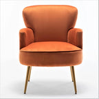 Poltrona con accenti in velluto e gambe in metallo dorato, vari colori, sedile singolo