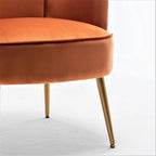Poltrona con accenti in velluto e gambe in metallo dorato, vari colori, sedile singolo
