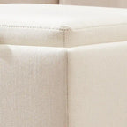 Pouf contenitore quadrato con vassoio e poggiapiedi – Marrone / Grigio / Crema / Nero / Beige, 1 persona