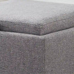 Pouf contenitore quadrato con vassoio e poggiapiedi – Marrone / Grigio / Crema / Nero / Beige, 1 persona