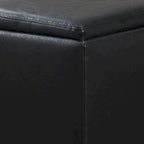 Pouf contenitore quadrato con vassoio e poggiapiedi – Marrone / Grigio / Crema / Nero / Beige, 1 persona