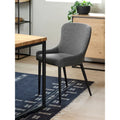 Sedia da pranzo Boucle con gambe in acciaio nero, set da 2 – Grigio scuro / Crema / Verde bosco