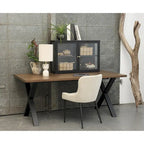 Sedia da pranzo Boucle con gambe in acciaio nero, set da 2 – Grigio scuro / Crema / Verde bosco