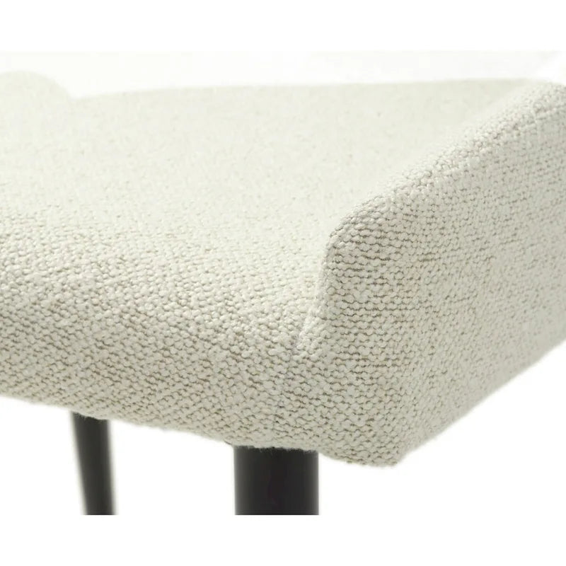 Sedia da pranzo Boucle con gambe in acciaio nero, set da 2 – Grigio scuro / Crema / Verde bosco