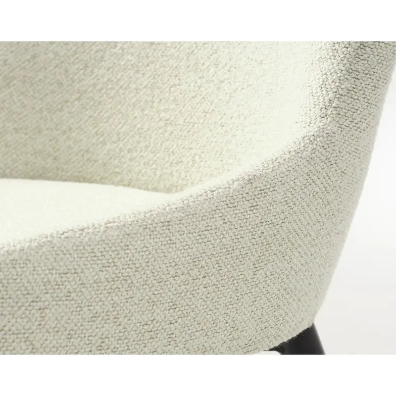 Sedia da pranzo Boucle con gambe in acciaio nero, set da 2 – Grigio scuro / Crema / Verde bosco