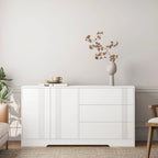 Credenza, nero/bianco, montaggio da 2 persone, 3 cassetti e 2 ante