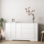 Credenza, nero/bianco, montaggio da 2 persone, 3 cassetti e 2 ante