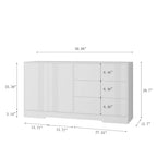 Credenza, nero/bianco, montaggio da 2 persone, 3 cassetti e 2 ante