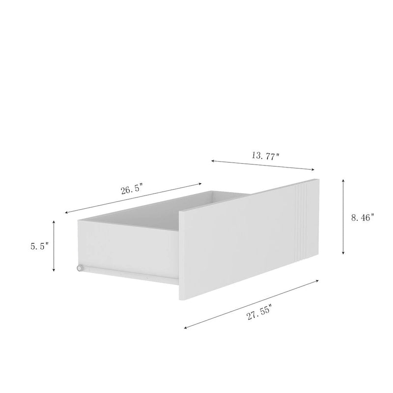 Credenza, nero/bianco, montaggio da 2 persone, 3 cassetti e 2 ante