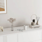 Credenza, nero/bianco, montaggio da 2 persone, 3 cassetti e 2 ante