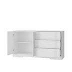 Credenza, nero/bianco, montaggio da 2 persone, 3 cassetti e 2 ante