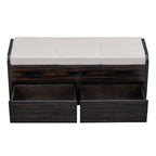 Panca contenitore rustica a 2 posti con 2 cassetti – Legno naturale / Blu navy / Espresso / Bianco
