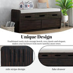 Panca contenitore rustica a 2 posti con 2 cassetti – Legno naturale / Blu navy / Espresso / Bianco
