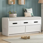 Panca contenitore rustica a 2 posti con 2 cassetti – Legno naturale / Blu navy / Espresso / Bianco