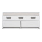 Panca contenitore rustica a 2 posti con 2 cassetti – Legno naturale / Blu navy / Espresso / Bianco