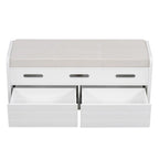 Panca contenitore rustica a 2 posti con 2 cassetti – Legno naturale / Blu navy / Espresso / Bianco