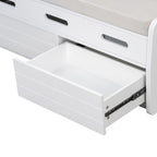 Panca contenitore rustica a 2 posti con 2 cassetti – Legno naturale / Blu navy / Espresso / Bianco