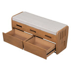 Panca contenitore rustica a 2 posti con 2 cassetti – Legno naturale / Blu navy / Espresso / Bianco