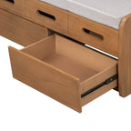 Panca contenitore rustica a 2 posti con 2 cassetti – Legno naturale / Blu navy / Espresso / Bianco
