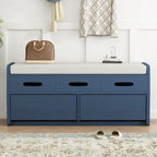 Panca contenitore rustica a 2 posti con 2 cassetti – Legno naturale / Blu navy / Espresso / Bianco