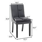 Sedie da pranzo set da 2 – Grigio chiaro / Grigio scuro, lino trapuntato, gambe in legno massello