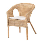 Sedia da pranzo in rattan naturale stile bohémien, 1 posto