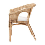 Sedia da pranzo in rattan naturale stile bohémien, 1 posto