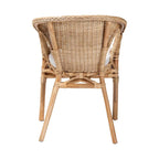 Sedia da pranzo in rattan naturale stile bohémien, 1 posto