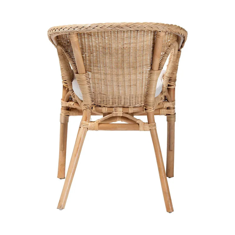 Sedia da pranzo in rattan naturale stile bohémien, 1 posto