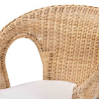 Sedia da pranzo in rattan naturale stile bohémien, 1 posto