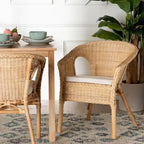 Sedia da pranzo in rattan naturale stile bohémien, 1 posto