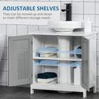 Mobile sottolavabo da bagno bianco+grigio, stile singolo, per 1 persona