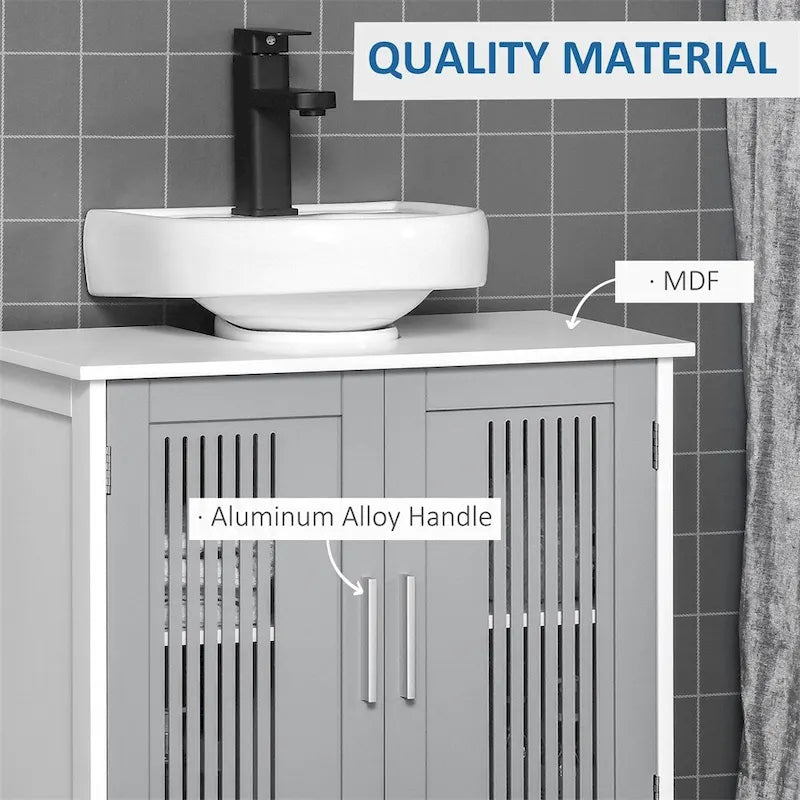 Mobile sottolavabo da bagno bianco+grigio, stile singolo, per 1 persona