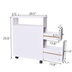 Mobiletto stretto per bagno con finitura in legno bianco, 1 posto