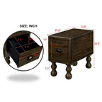 Tavolino in legno massello marrone/espresso con cassetto, montaggio in 1 persona