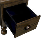 Tavolino in legno massello marrone/espresso con cassetto, montaggio in 1 persona