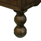 Tavolino in legno massello marrone/espresso con cassetto, montaggio in 1 persona
