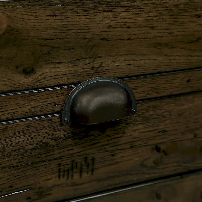 Tavolino in legno massello marrone/espresso con cassetto, montaggio in 1 persona