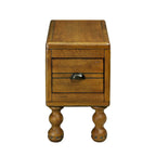 Tavolino in legno massello marrone/espresso con cassetto, montaggio in 1 persona