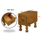 Tavolino in legno massello marrone/espresso con cassetto, montaggio in 1 persona