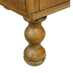 Tavolino in legno massello marrone/espresso con cassetto, montaggio in 1 persona